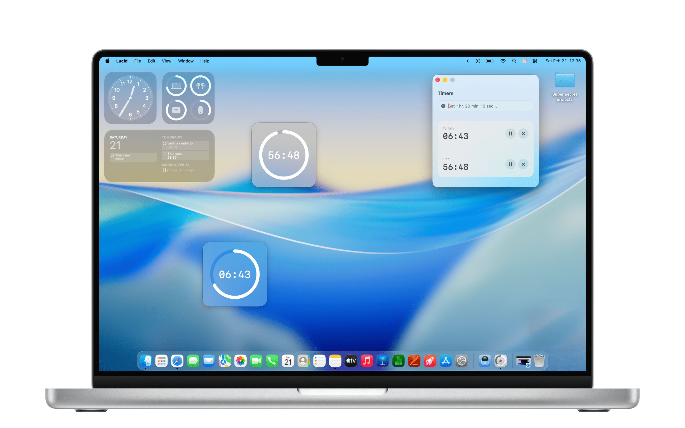 Lucid multiple timers feature